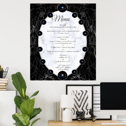 Opulente witte en zwarte bollen poster (Thuiskantoor)