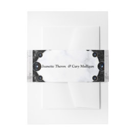 Opulente witte en zwarte bollen uitnodigingen wikkel