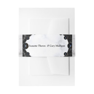 Opulente witte en zwarte bollen uitnodigingen wikkel