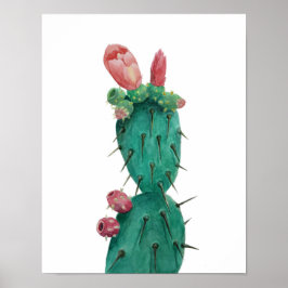 Opuntia in waterverven poster
