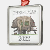 Opus 4 Pop omhoog Camper RV happy camper Metal Orm Metalen Ornament (Links)