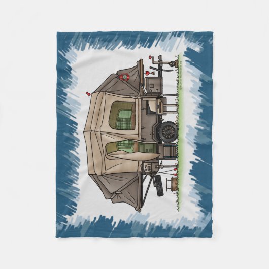 Opus 4 Pop omhoog RV gelukkige camper Fleece Deken (Voorkant)