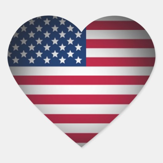 OPUS Amerikaans Vlag Hart Sticker (Voorkant)