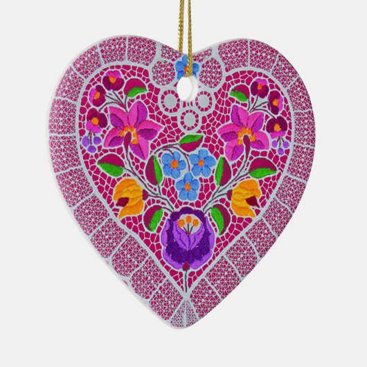 OPUS CHANGEABLE Lace Heart Keramisch Ornament (Rechts)