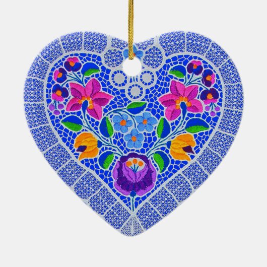 OPUS CHANGEABLE Lace Heart Keramisch Ornament (Achterkant)