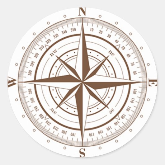 OPUS Compass Roos Ronde Sticker (Voorkant)