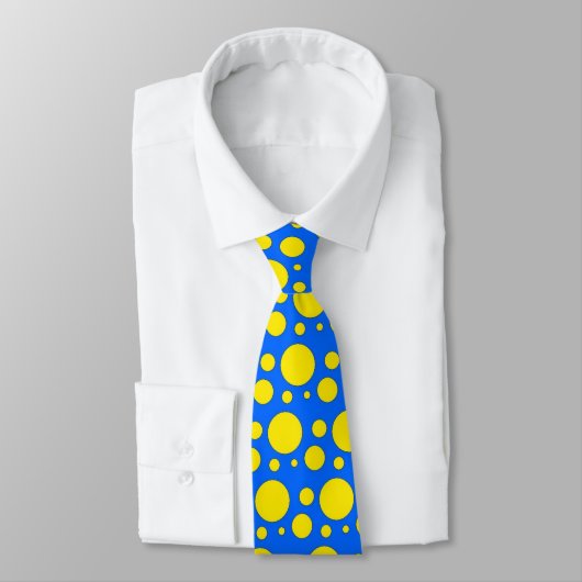 OPUS Complementary blue yellow polka dot Stropdas (Gebonden)