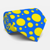 OPUS Complementary blue yellow polka dot Stropdas (Opgerold)