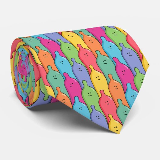 OPUS Happy Condoms - dubbelzijdig Stropdas (Opgerold)