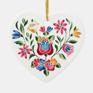 OPUS Hongaars bloemhart Keramisch Ornament