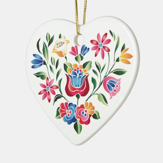 OPUS Hongaars bloemhart Keramisch Ornament (Links)