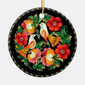 OPUS Hongaarse Bloem en vogel Keramisch Ornament (Voorkant)