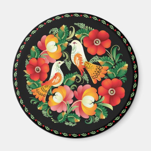 OPUS Hongaarse Bloem en vogel Magneet (Voorkant)