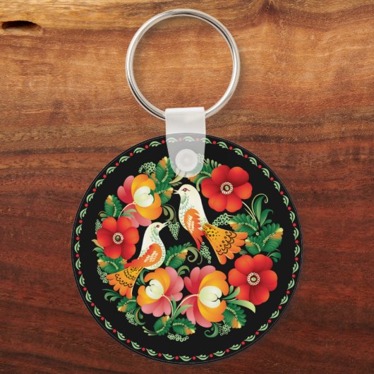 OPUS Hongaarse Bloem en vogel Sleutelhanger (Voorkant)