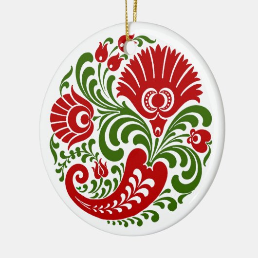 OPUS Hongaarse Paprika Flower Embroidery Keramisch Ornament (Links)