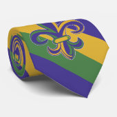 OPUS Mardi Gras Diagonal Striped Stropdas (Opgerold)
