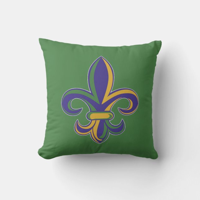 OPUS Mardi Gras Fleur De Lis Kussen (Voorkant)