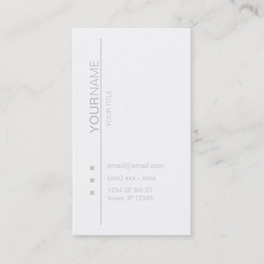 Opus Modern White Visitekaartje (Voorkant)
