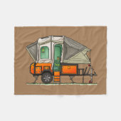 Opus Pop op Camper RV happy camper Fleece Deken (Voorkant (Horizontaal))