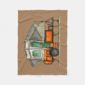 Opus Pop op Camper RV happy camper Fleece Deken (Voorkant)