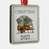 Opus Pop op Camper RV happy camper Metal Ornament (Rechts)