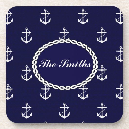 Opus Posh Anchor Nautical Custom Bier Onderzetter (Voorkant)