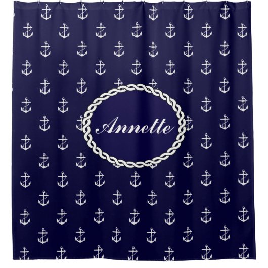 Opus Posh Anchor Nautical Custom Douchegordijn (Voorkant)