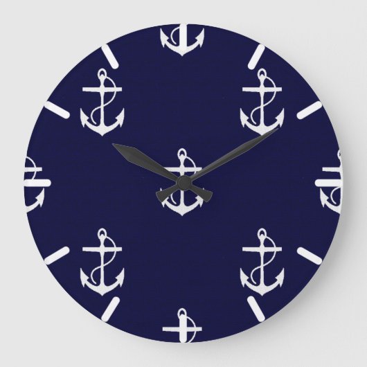 Opus Posh Anchor Nautical Custom Grote Klok (Voorkant)