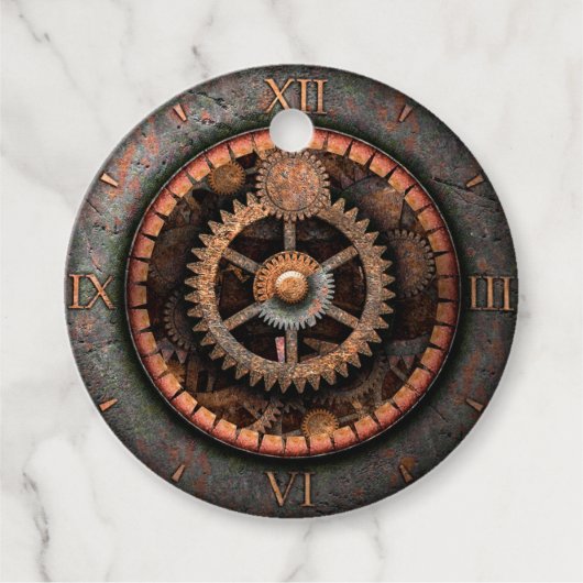 Opus Posh Steampunk Gears Bedankjes Labels (Voorkant)