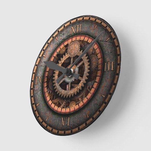 Opus Posh Steampunk Gears Ronde Klok (Hoek)