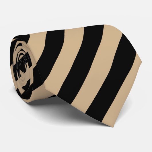 OPUS Tan en zwart Stropdas (Opgerold)