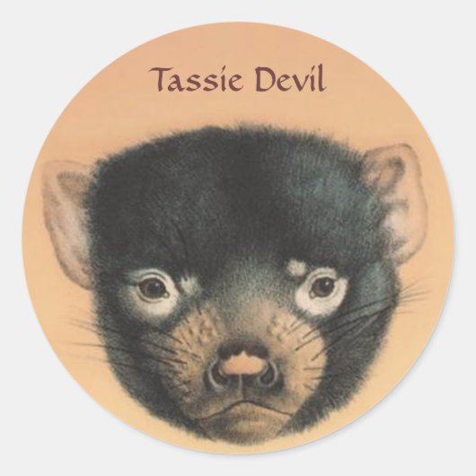OPUS Tassie Devil Ronde Sticker (Voorkant)