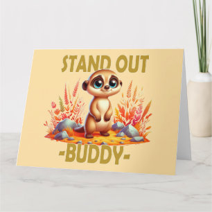 Opvallen buddy woordspeling. Schattigee Suricate M Bedankkaart