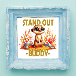 Opvallen buddy woordspeling. Schattigee Suricate M Foto Afdruk