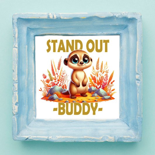 Opvallen buddy woordspeling. Schattigee Suricate M Foto Afdruk