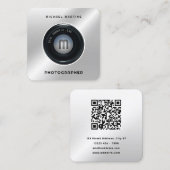 Opvallen fotocamera-looks vierkante visitekaartje (Voorkant / Achterkant)