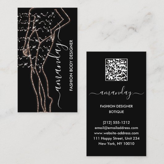 Opvallen in stijl met Mode Designer Roos Glam Visitekaartje (Voorkant / Achterkant)