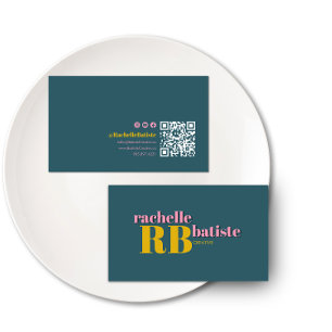 Opvallen in stijl   Retro sociale media QR-code Visitekaartje