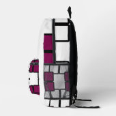 Opvallen met de wijn en wit bedrukte rugzak (Rechts)