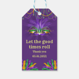 Opvallen met feestelijke Mardi Gras Gift Labels Cadeaulabel