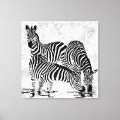 Opvallend 3 Zebras Canvas Afdruk (Voorkant)