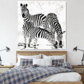 Opvallend 3 Zebras Canvas Afdruk (Insitu (Slaapkamer))