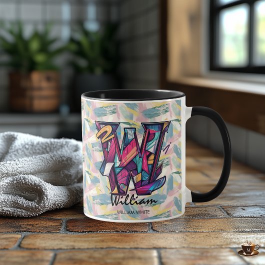 Opvallend Abstract Monogram Mok - W voor William