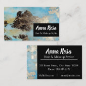 * Opvallend Abstract zwarte Waterverf Silver Visitekaartje (Voorkant / Achterkant)