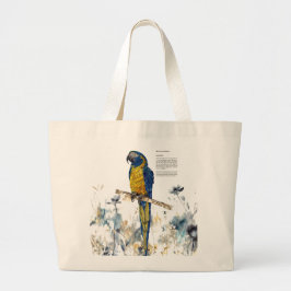 Opvallend Bedreigde Macaw Aquarellen Grote Tote Bag