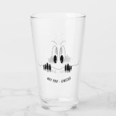 Opvallend Bierglas Nieuwsgierige Ogen en Tekst Che Glas (Achterkant)