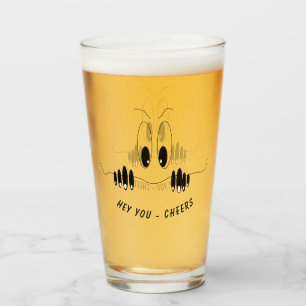 Opvallend Bierglas Nieuwsgierige Ogen en Tekst Che Glas