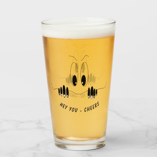 Opvallend Bierglas Nieuwsgierige Ogen en Tekst Che Glas (Voorkant gevuld)