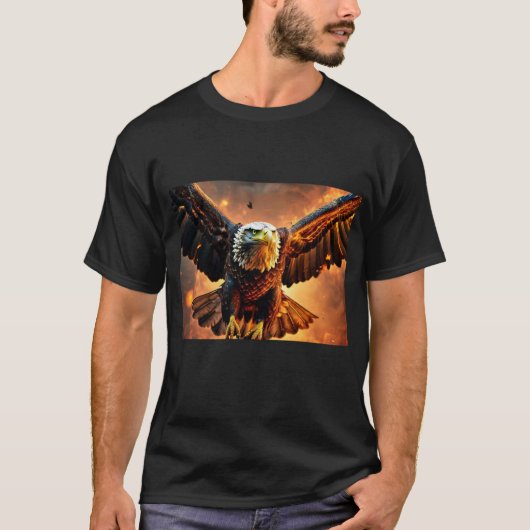 Opvallend Black Eagle Graphic T-shirt: vet en maje T-shirt (Voorkant)