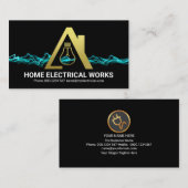 Opvallend blauw bliksem Gold Bulb Home Electricia Visitekaartje (Voorkant / Achterkant)
